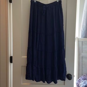 Blue Navy Flowy Skirt